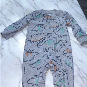 Carter's Gray Dinosaur Print Footie